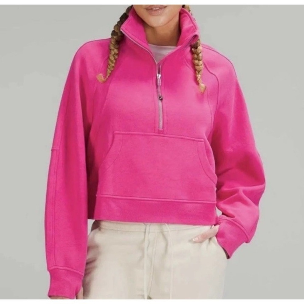 Lululemon Scuba Funnel Neck half Zip Sonic Pink XS/S